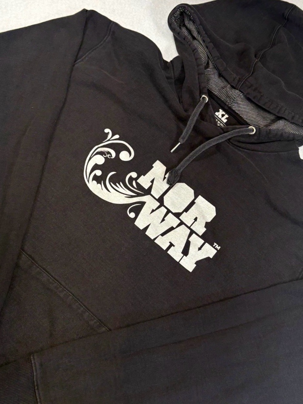 Men's Black Graphic Hoodie with Contrast Logo